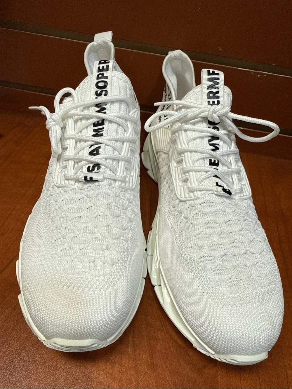 White Knit Men's Sneakers - Unbranded Comfort Runner